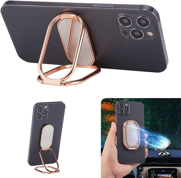 Phone Ring Holder Finger Kickstand, Foldable Cellphone Stand 360° Rotation Metal Ring Grip for Magnetic Mount