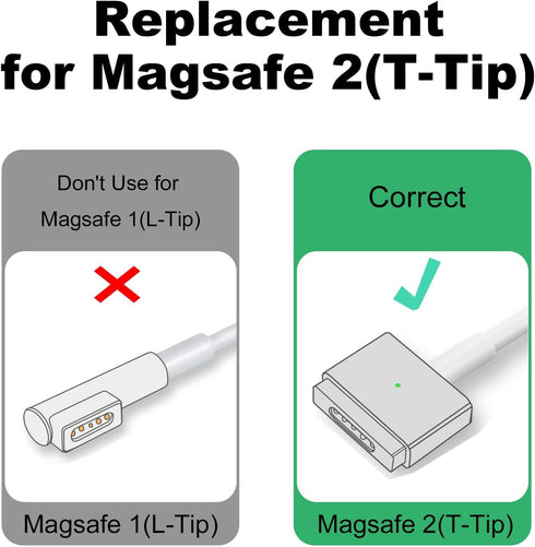 Magnetic USB C Female to Mag-Safe 2 T Tip Male Adapter, 100W PD Power Charger for MacBook Pro Air