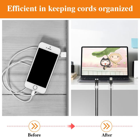 Shintop 16 Pack White Cable Clips, Adhesive Cord Holder for Organizing Phones, Chargers, Desk, Nightstand, Car