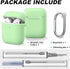 for AirPods Case Cover, Come with Cleaner Kit, Soft Silicone Protective Cover for Women Men Compatible with Apple AirPods 2nd 1st Generation Charging Case, Front LED Visible, Glow Green