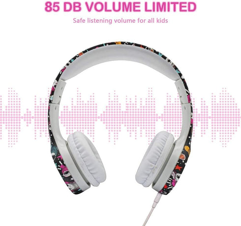Girls Headphones for Kids, Toddler Headphones with Mic, Audio Sharing Port, Volume Limiting for Boys and Girls, School