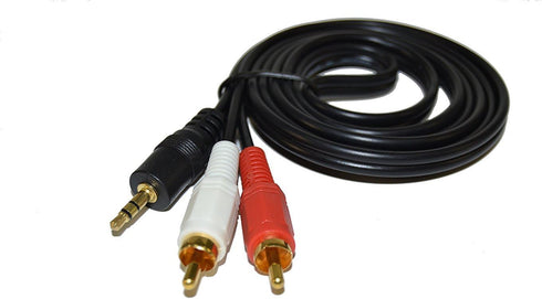 HQRP Stereo RCA to 3.5mm Audio Cable Compatible with Vizio S3820w-C0 S5430W-C2 SB2920-C6 SB3851-C0 SB4021E-B0 SB4051-C0 Sound Bar Mini Plug Cord Y-Splitter 5ft