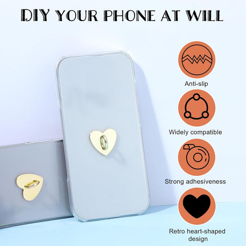 Vin Beauty 8 Pcs Cell Phone Finger Ring, Metal Phone Charm Rings Cute Cell Phones Accessories Finger Grip Sticky Metal