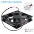 GDSTIME Dual Ball Bearings Cooling Exhaust Fan, 120mm x 120mm x 25mm, 5 inch 12v Brushless