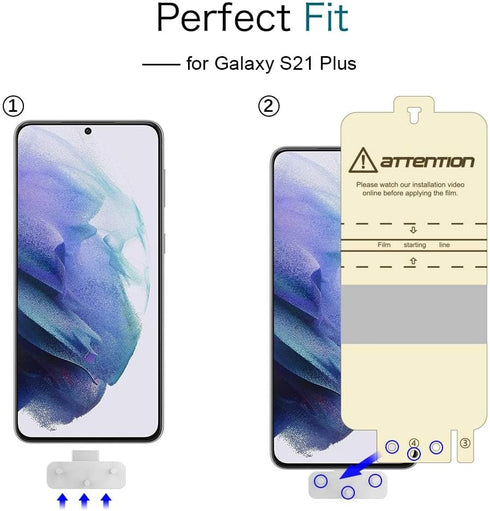 MP-MALL 4 Pack Flexible TPU Film Screen Protector and Camera Lens Protector for Samsung Galaxy S21 Plus 5G