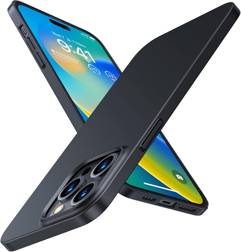 TORRAS OriginFit Slim Fit Case for iPhone 14 Pro 6.1 Inch, Matte Black, Super Thin Lightweight Hard PC Cover