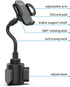 Cup Car Phone Holder for Car, Universal Adjustable Gooseneck Cup Holder Cradle for Cell Phone