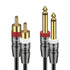 J&D Dual 1/4 inch TS to Dual RCA Cable, Heavy Duty 15 Feet 1/4 Male to RCA Male Adapter for Speaker, Mixer, Amplifier,