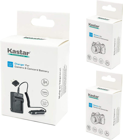 Kastar NP-FM50 Battery 2-Pack and Charger Replacement for Sony DSC-F707, DSC-F828, DSR-PDX10 Cameras