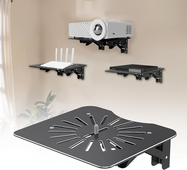 MAWADA Universal Projectors Shelf for Wall, Foldable Mount with Aluminum Alloy Shelf for