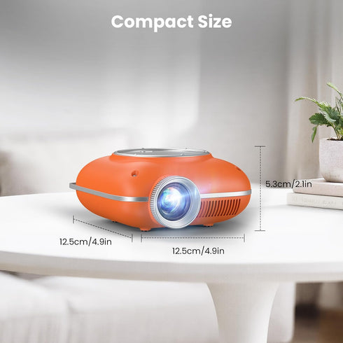 HOMPOW 1080P Mini Projector with Two -Way Bluetooth, Portable Projector for Home Theater Use, Support