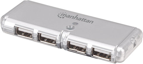 Manhattan 4-Port Hi-Speed USB Pocket Hub in Silver (160599)