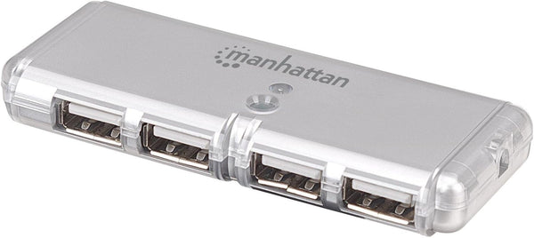 Manhattan 4-Port Hi-Speed USB Pocket Hub in Silver (160599)