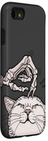Cute Skeleton Scratching Cat Halloween Aesthetic Gothic Art Case for iPhone SE (2020), 7, 8 - Perfect for spooky vibes!