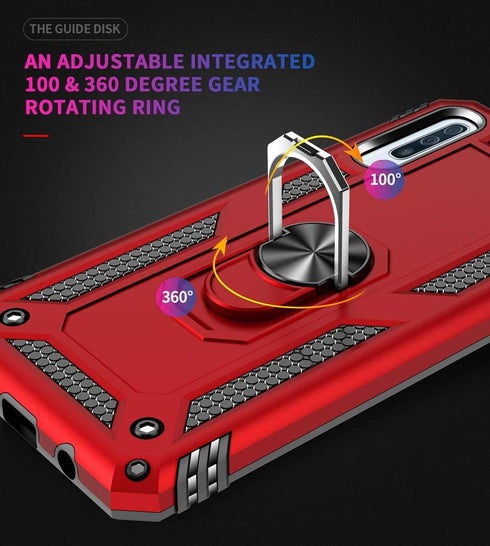 Military Grade Drop Impact Case for Samsung Galaxy A50 - 360 Metal Rotating Ring Kickstand Holder
