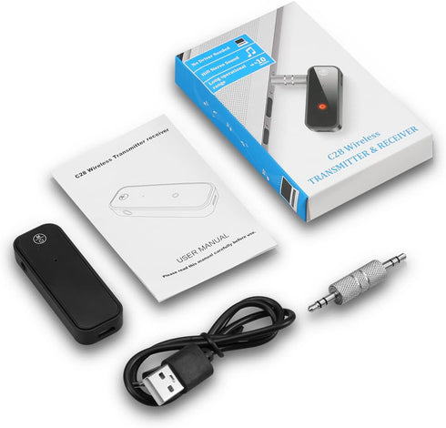 ORIA Bluetooth 5.0 Wireless AUX Adapter, Music Receiver for Car/Wired Speaker, 3.5 Aux Port, Dual Device Connection
