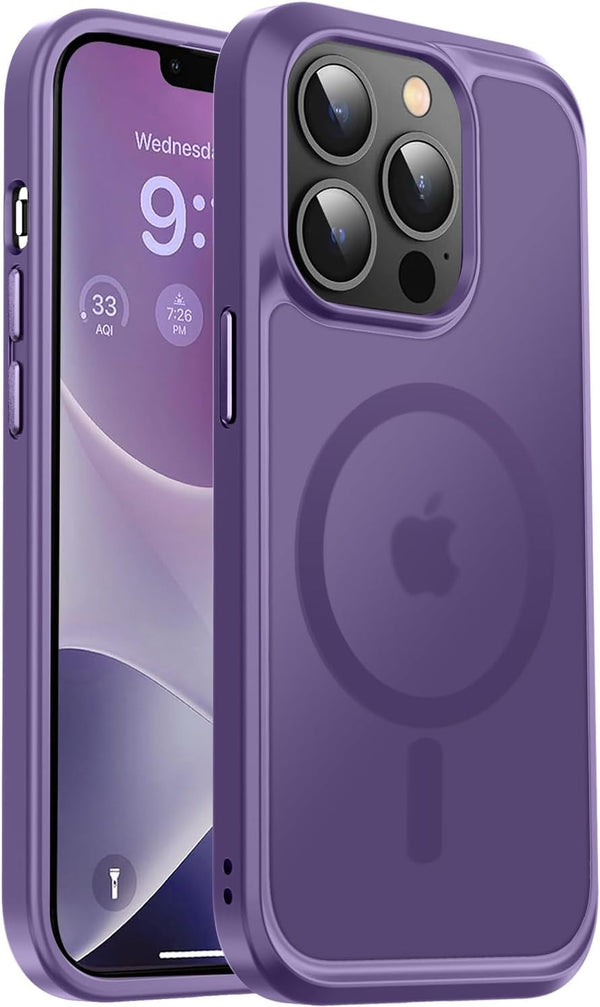 Vooii iPhone 13 Pro Case - Deep Purple, Shockproof, Translucent Matte, MagSafe Compatible, Protective Cover for 6.1"