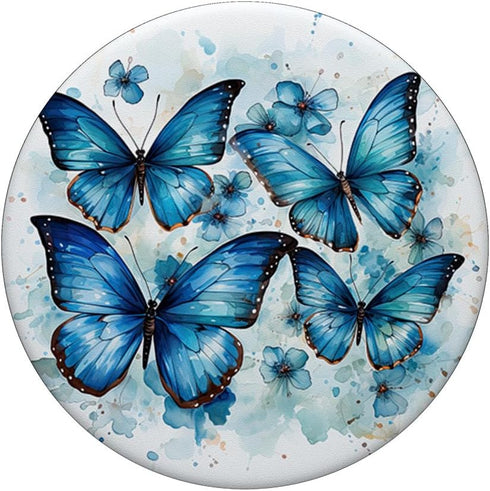 Butterfly Aesthetic PopSockets Swappable PopGrip with Nature Blue Butterflies