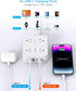 Surge Protector Power Strip, 15 Ft Long Cord with 8 Outlets and 4 USB Ports, Flat Plug for Home Office