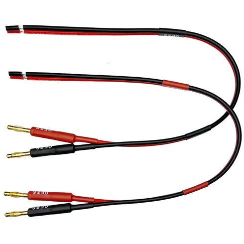 CESS-225-1f Banana Plug Adapter Connector to Bare Wire Open End Audio Cable DIY for Speakers & Amplifier (1 Foot)