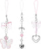 Mabor 3Pcs Pink Cell Phone Charms Cute Butterfly Heart Bow Shape Cellphone Case