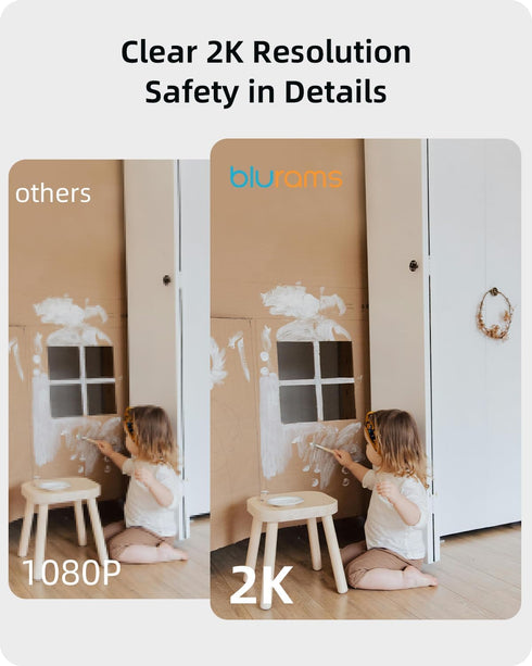 blurams 2K, 360-degree 2-Way Security Camera Baby Monitor Dog Camera for Home Security w/Smart Motion Tracking, Phone