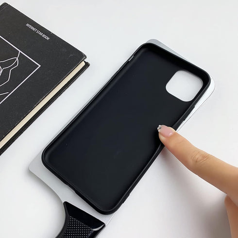 iPhone 15 Creative Cute Kitchen Knife Case, White Anti-Drop Protection, Fun Silicone Design