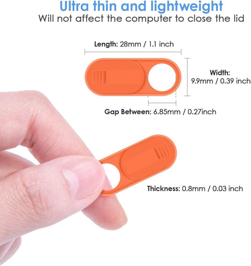 AFN 0.028-Inch SecurityOrange/Yellow/Purple-3 Pack Laptop Camera Cover Slide Ultra-Thin Webcam Cover Blocker