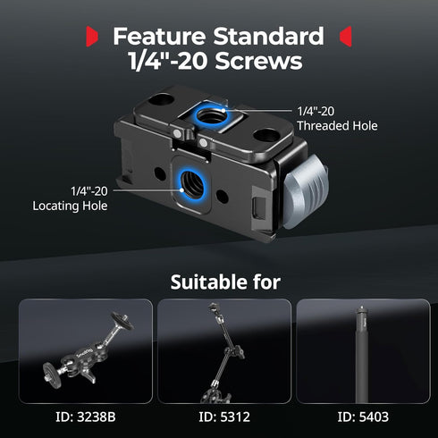 SMALLRIG 13, 1/4"-20 5437 Magnetic Quick Release Mount for GoPro Hero Aluminum Adapter with Screw and Dual-Claws