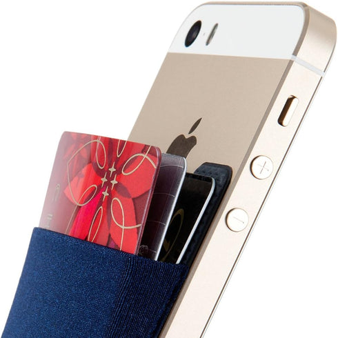 Sinjimoru Basic Cell Phone Wallet Stick on, Adhesive Stretchy iPhone Wallet, Sinji Pouch Basic 2 Navy