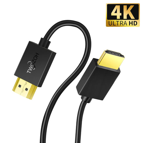 Twozoh 3.3FT 2 Pack, 4K@60Hz/2160P/1080P Slim HDMI Cable Ultra Thin & Extreme Flexible HDMI to HDMI Cord Support