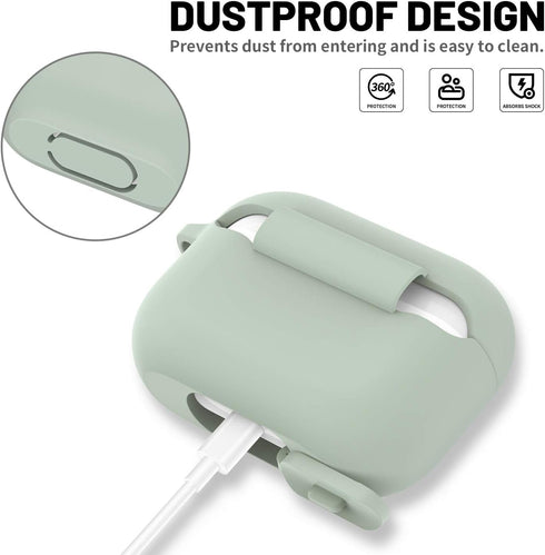 ATUAT for AirPods Pro 1st/2nd Generation Case Cover - Protective Silicone Skin with Keychain for Apple AirPods