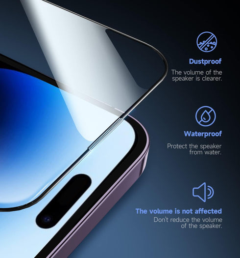 MAGIC JOHN iPhone 14 Pro 6.1" Tempered Glass Screen Protector 2 Pack, Bubble Free, HD Clear, Easy Install, Dynamic