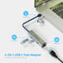 ACHORO USB Port Expander with LAN - Built in USB A & USB C to USB Port Ethernet Port Adapter - Multiple USB Port for