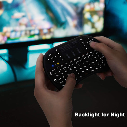 Rii Mini Wireless Bluetooth Keyboard with Touchpad, Supports Bluetooth and 2.4GHz Wireless Connection for Smartphones,