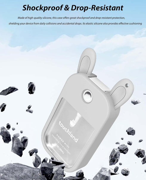 Oshmirian LOZ.30mL Case for Touchland Hand Sanitizer Portable Protective Silicone Cover, Anti-Drop Travel Sleeve