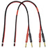CESS-225-1f Banana Plug Adapter Connector to Bare Wire Open End Audio Cable DIY for Speakers & Amplifier (1 Foot)