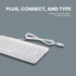 Perixx PERIBOARD-409WU, Wired USB Mini Keyboard, White, US English