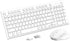 Wireless Keyboard Mouse Combo - USB Type C Rechargeable Slim Silent White Keyboard with Number Pad for Windows & macOS