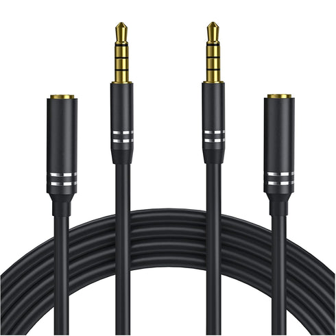 2 Pack 3.5mm Headphone Extension Cable, 4Ft Male to Female AUX Cord for Speakers, PC, MP3 and All 3.5mm Devices