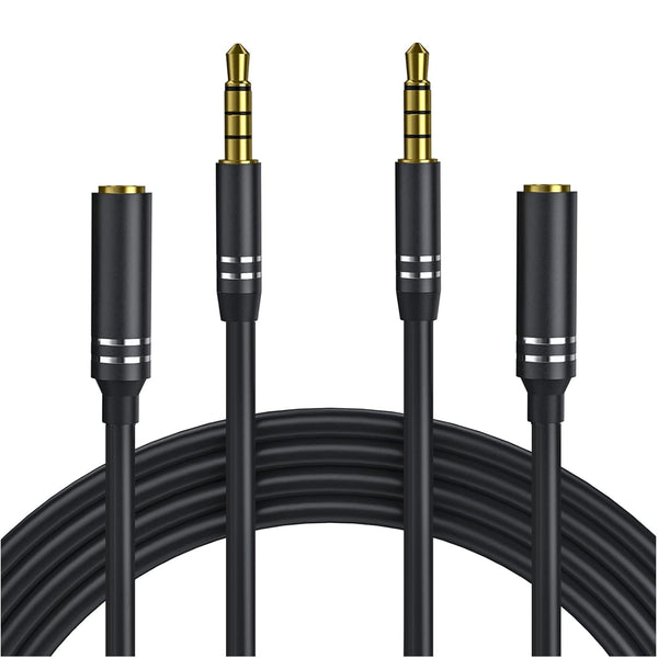 2 Pack 3.5mm Headphone Extension Cable, 4Ft Male to Female AUX Cord for Speakers, PC, MP3 and All 3.5mm Devices