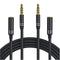 2 Pack 3.5mm Headphone Extension Cable, 4Ft Male to Female AUX Cord for Speakers, PC, MP3 and All 3.5mm Devices