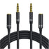 2 Pack 3.5mm Headphone Extension Cable, 4Ft Male to Female AUX Cord for Speakers, PC, MP3 and All 3.5mm Devices