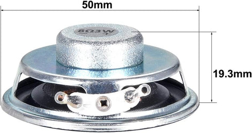 uxcell 3W 8 Ohm DIY Speaker Replacement Loudspeaker, 50mm Round Shape, 4pcs
