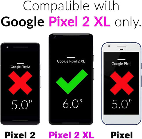 Asuwish Compatible with Google Pixel 2XL Case and Tempered Glass Screen Protector, Slim Silicone Cover