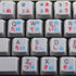 4Keyboard Korean Japanese Hiragana Keyboard Sticker Blue and RED Lettering Transparent Background