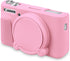 BOVKE Silicone Camera Case for Canon PowerShot SX740/SX730, Soft Cover with Removable Lens Cover, Pink