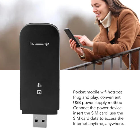 Dpofirs 4G 4G 10 Portable Hotspot for Travel, LTE USB Modem Dongle Router with Hotspot, Modem Hotspot Router with SIM