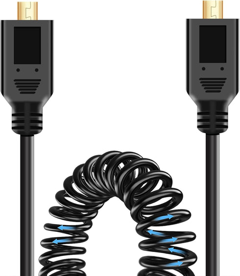 UCEC Coiled Micro HDMI to Micro HDMI Cable, 11.81"/30cm, for Gopro Cameras, Small HD Monitors