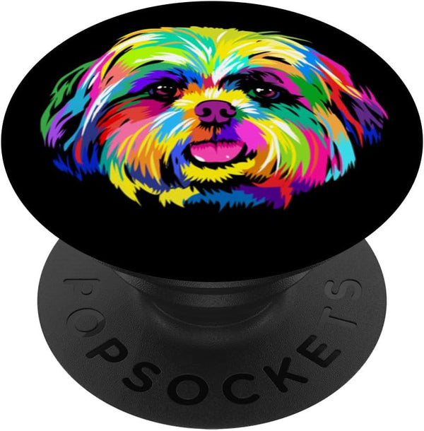 Funny Mother's Day Gift, I Love My SHIH TZU Mom Watercolor PopSockets Standard PopGrip